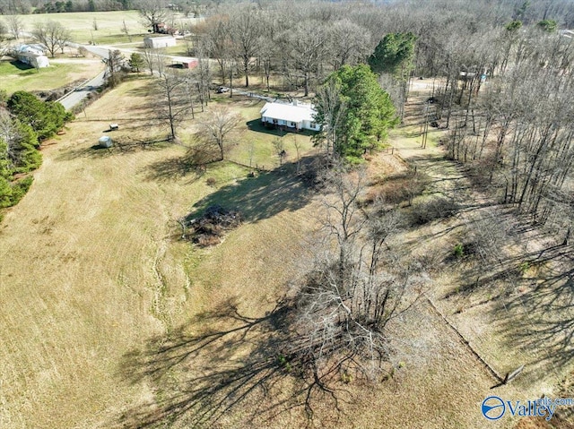 drone / aerial view with a rural view