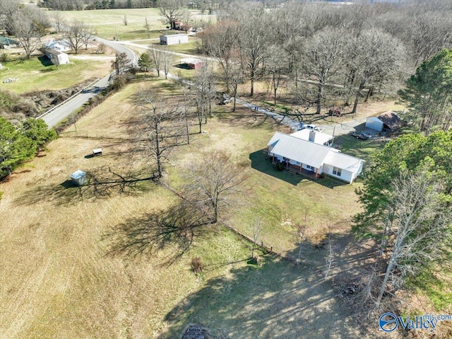 drone / aerial view featuring a rural view