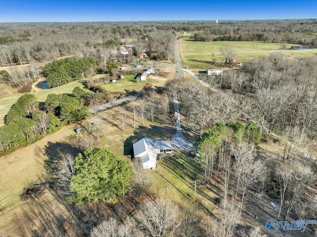 drone / aerial view with a rural view