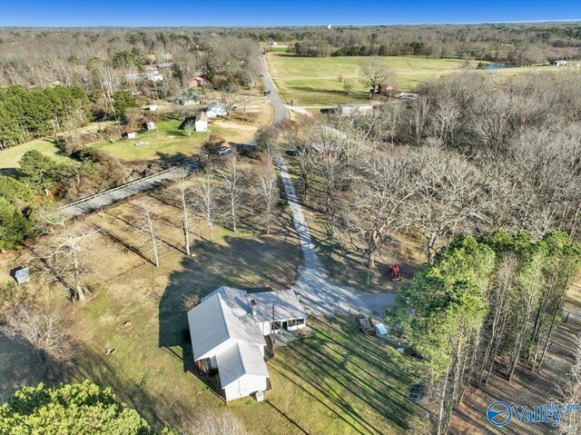 aerial view with a rural view