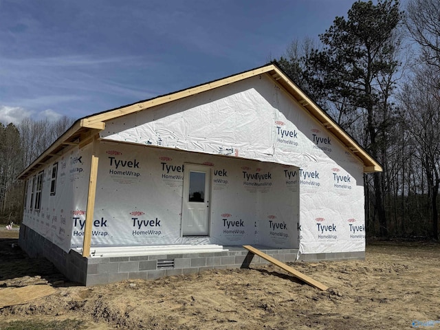 property in mid-construction featuring crawl space