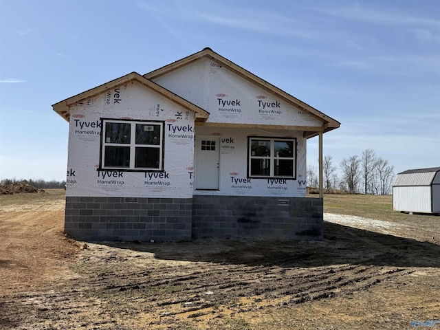 view of unfinished property