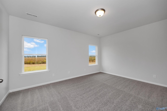 unfurnished room with a wealth of natural light and carpet