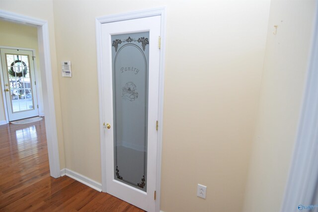 interior space with hardwood / wood-style flooring