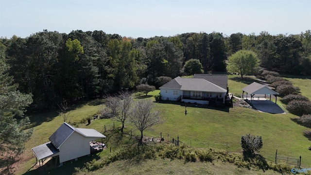 bird's eye view with a rural view