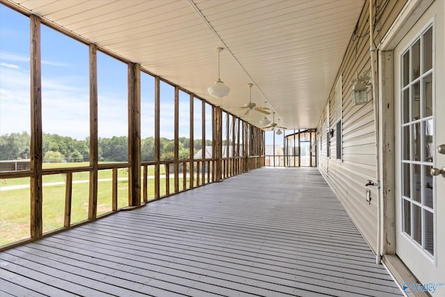 view of unfurnished sunroom