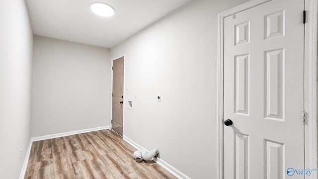 306 Autumn Ln, Madison, AL 35758 - washroom featuring hookup for an electric dryer, hookup for a washing machine, and light wood-type flooring