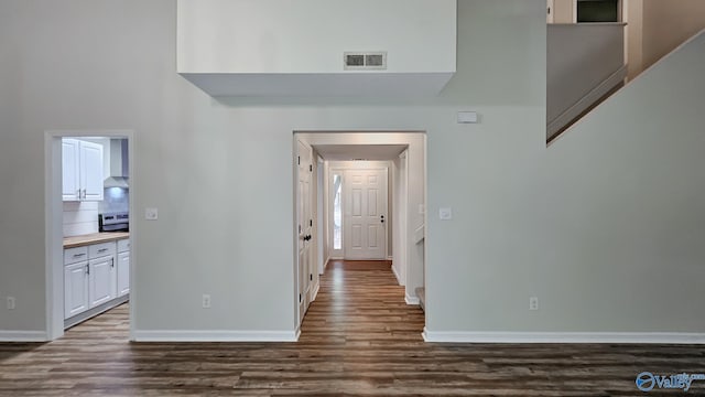 306 Autumn Ln, Madison, AL 35758 - corridor featuring dark wood-style flooring and baseboards