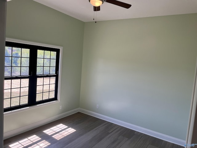 347 Rustic Trce, Grant, AL 35747 - unfurnished room featuring dark wood-style floors, ceiling fan, and baseboards