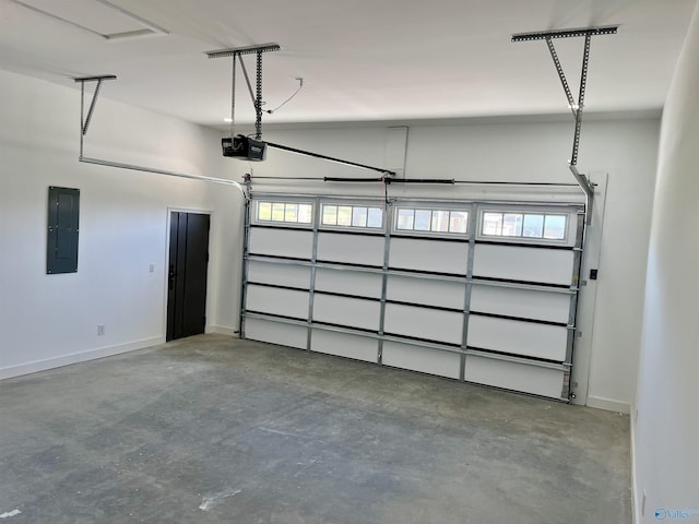 347 Rustic Trce, Grant, AL 35747 - garage with electric panel, a garage door opener, and baseboards