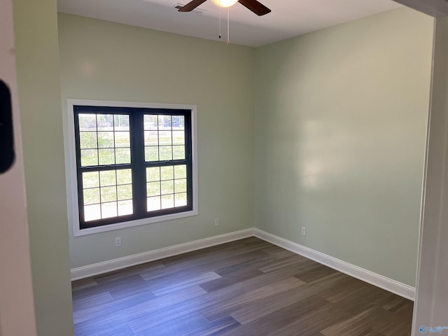 347 Rustic Trce, Grant, AL 35747 - empty room with ceiling fan, dark wood-style flooring, and baseboards