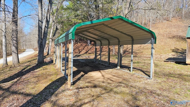 view of car parking with a carport