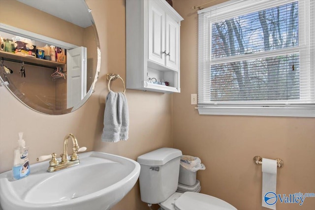 bathroom featuring toilet and sink