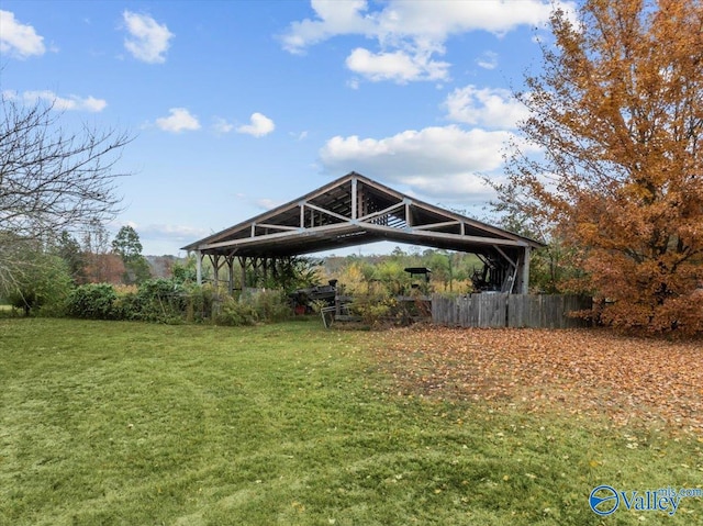 view of yard featuring a gazebo