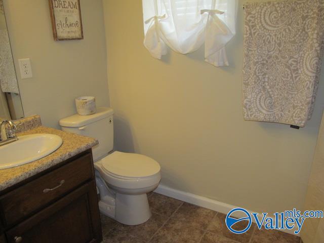 bathroom with vanity and toilet