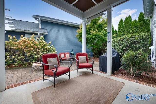 view of patio / terrace with a grill