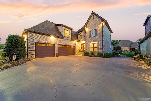 view of front facade with a garage