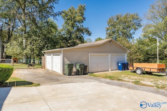 view of garage