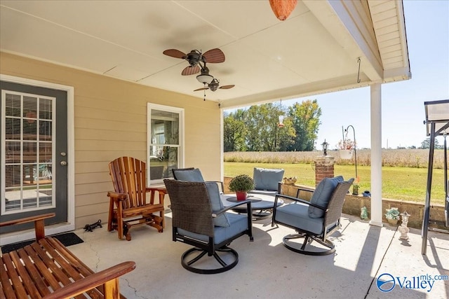 view of patio / terrace with ceiling fan