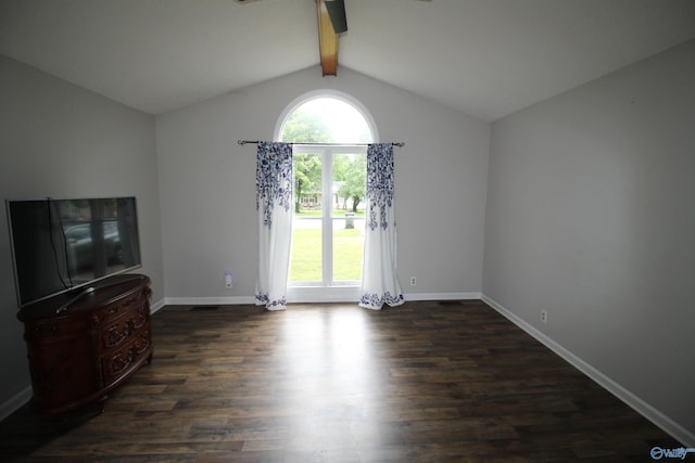 115 Kathleen Dr, Hazel Green, AL 35750 - unfurnished living room featuring dark wood-style floors and baseboards