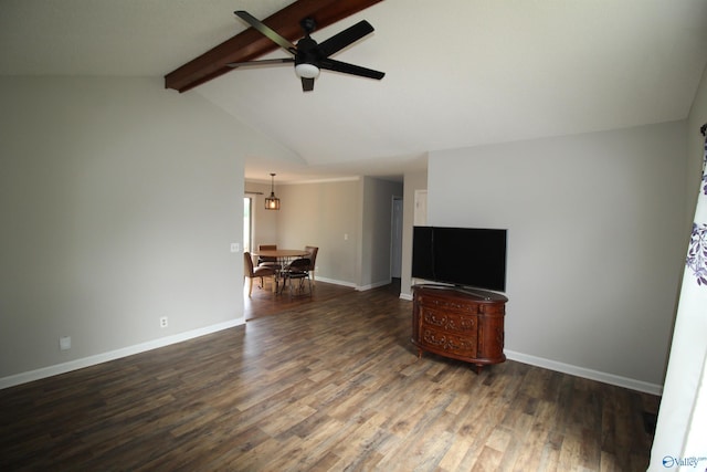115 Kathleen Dr, Hazel Green, AL 35750 - unfurnished living room with wood finished floors, a ceiling fan, and baseboards