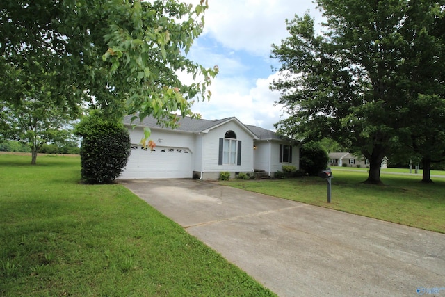 115 Kathleen Dr, Hazel Green, AL 35750 - ranch-style house with a garage, driveway, and a front lawn