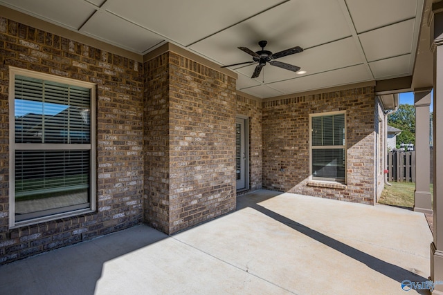 view of patio with ceiling fan