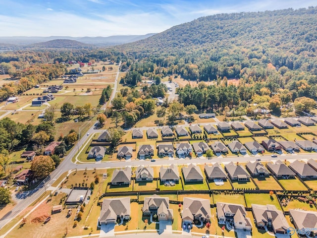 bird's eye view featuring a mountain view