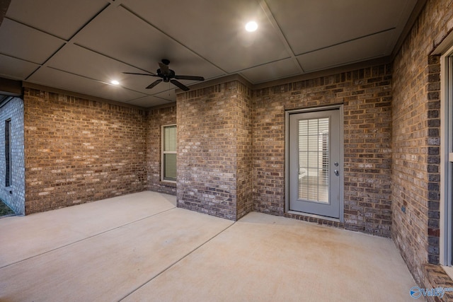 view of patio / terrace featuring ceiling fan