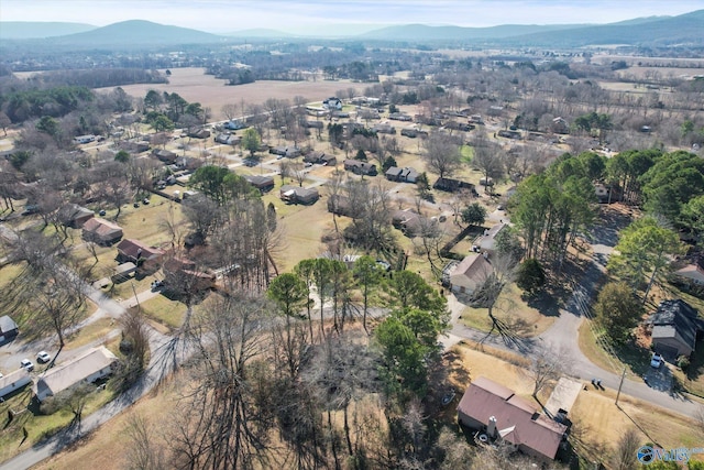 bird's eye view featuring a mountain view