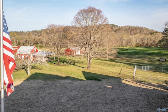 3602 Beason Cove Rd, Steele, AL 35987 - view of yard with a forest view and fence