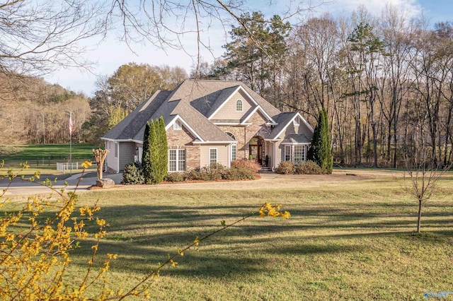 3602 Beason Cove Rd, Steele, AL 35987 - view of front of house featuring a front lawn and brick siding