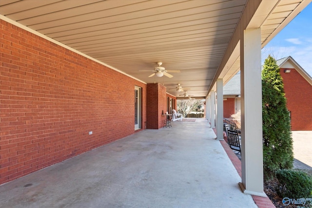 view of patio / terrace featuring a ceiling fan
