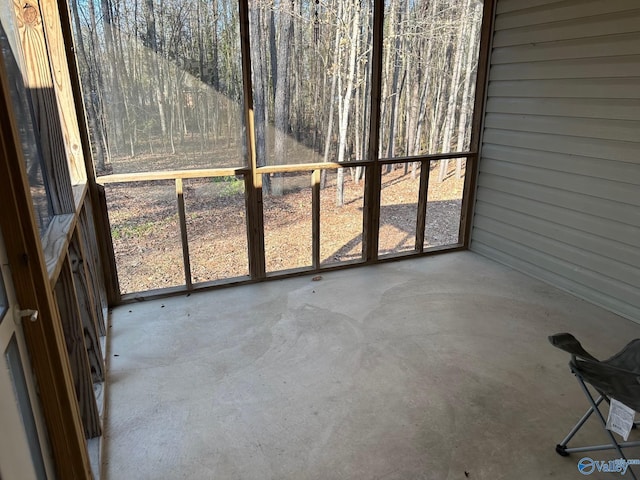 view of unfurnished sunroom