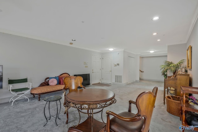 interior space featuring ornamental molding