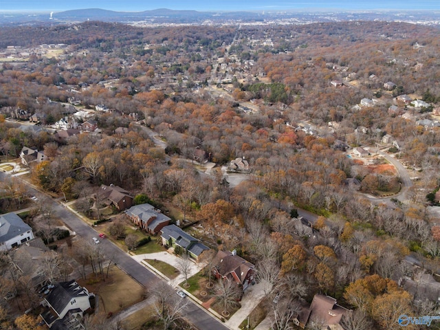 aerial view with a mountain view