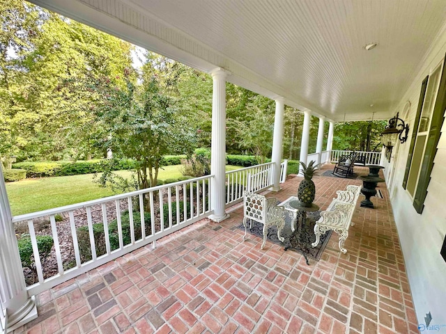 view of patio / terrace with a porch