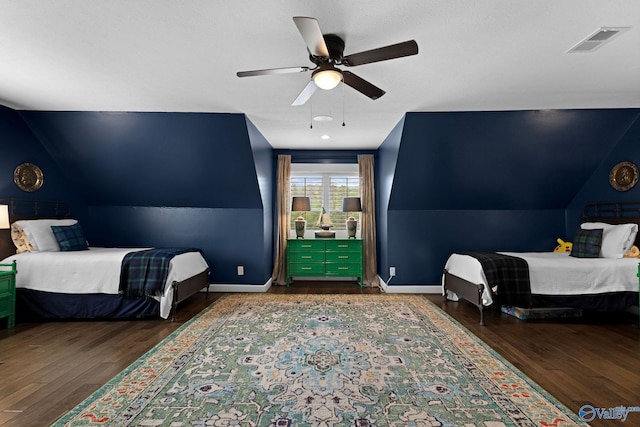 1176 N Lake Forest Dr, Southside, AL 35907 - bedroom featuring wood finished floors, visible vents, and lofted ceiling