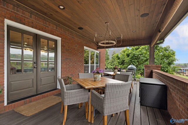 1176 N Lake Forest Dr, Southside, AL 35907 - deck featuring french doors and outdoor dining area