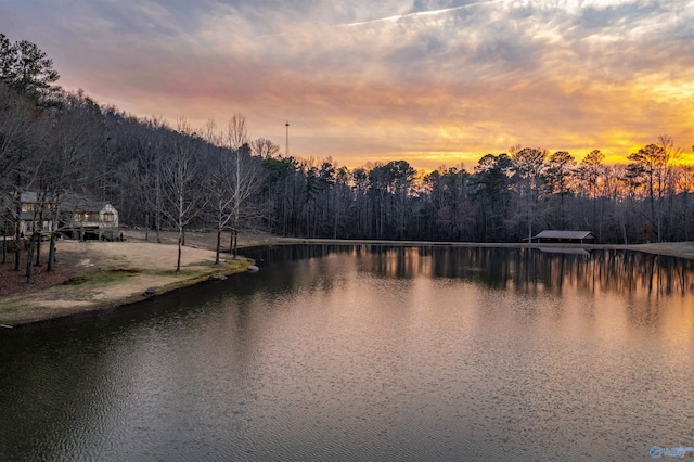 property view of water featuring a view of trees