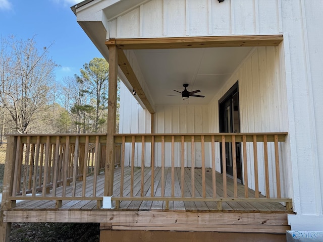 deck featuring ceiling fan