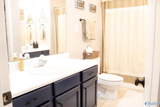 1508 Berrivine Dr, Hartselle, AL 35640 - bathroom featuring tile patterned flooring, toilet, vanity, and a shower with curtain