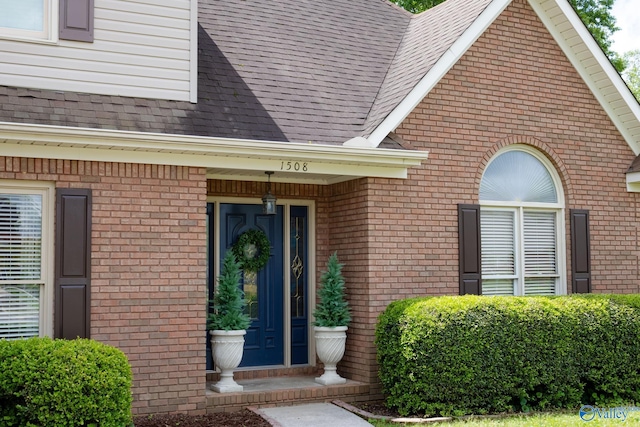 1508 Berrivine Dr, Hartselle, AL 35640 - property entrance featuring brick siding and roof with shingles
