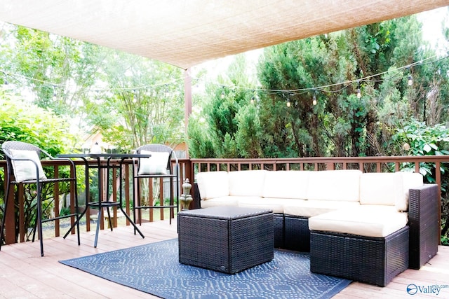 1508 Berrivine Dr, Hartselle, AL 35640 - view of patio featuring outdoor lounge area and a wooden deck