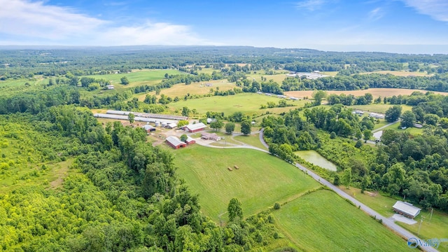 drone / aerial view featuring a rural view