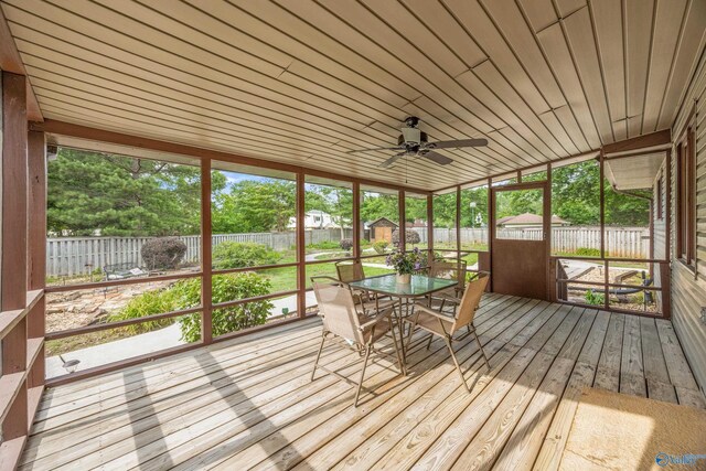 2009 Rangewood Cir, Huntsville, AL 35803 - sunroom / solarium featuring outdoor dining area and a ceiling fan