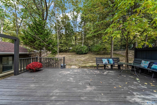 wooden terrace with fence