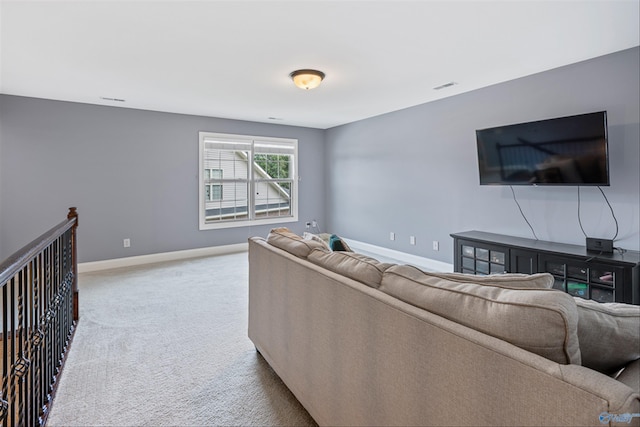 living room with carpet flooring