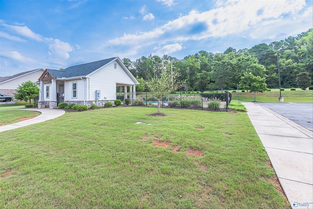 view of home's exterior featuring a lawn