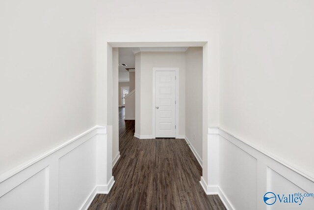 6032 Barringer Ct, Huntsville, AL 35806 - hall featuring dark wood-type flooring